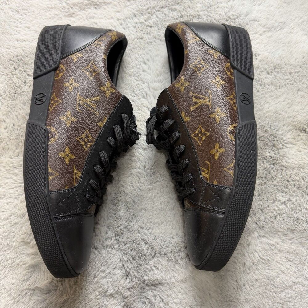 LOUIS VUITTON LV MONOGRAM BROWN SHOES SNEAKERS AUTHENTIC Size 10 - Picture 3 of 8